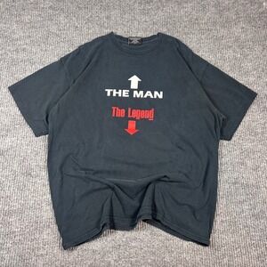 Vintage Steve Barrys Shirt Men's XL The Man‎ The Legend Graphic Black Cotton